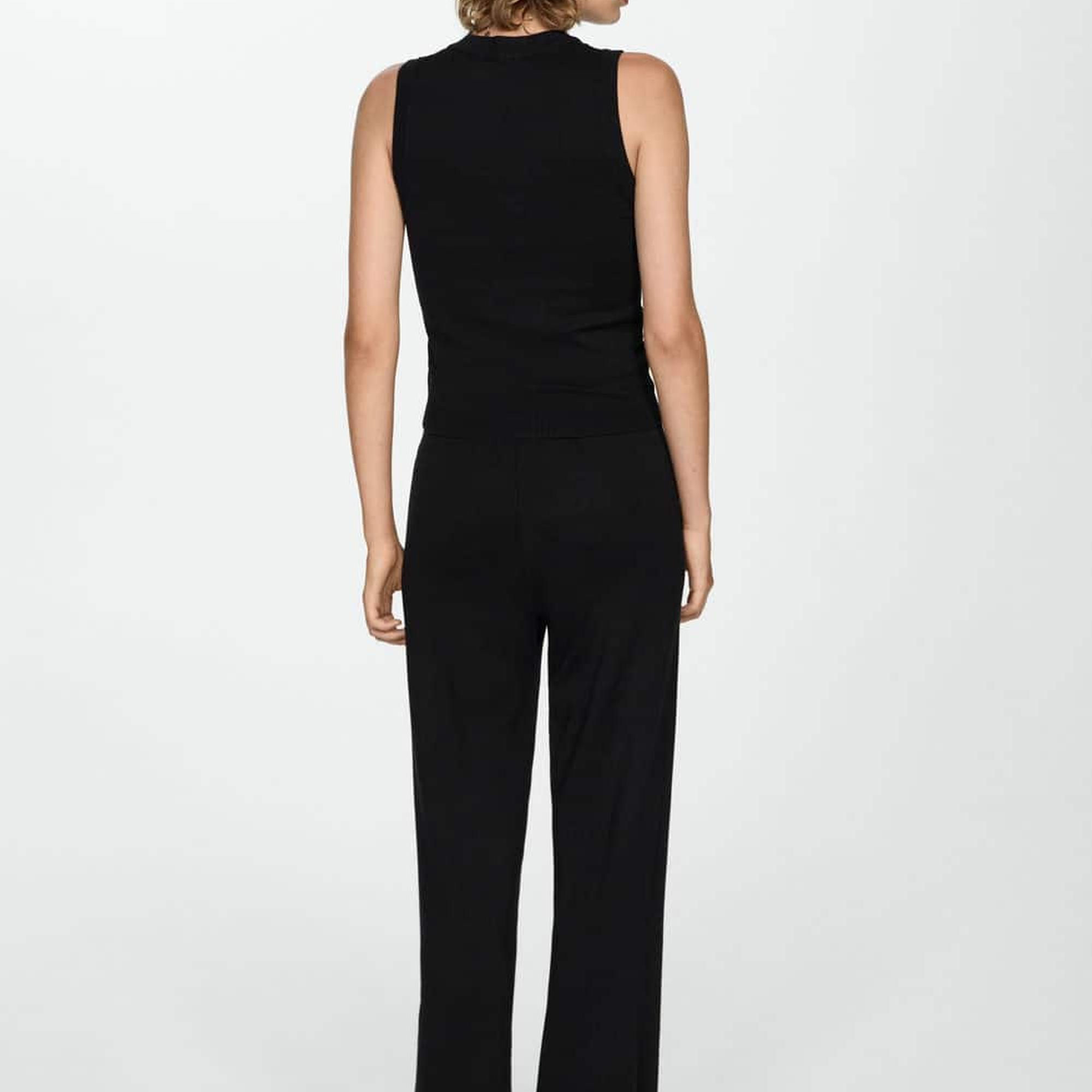 Mango Kadın Askılı Örgü Bluz Siyah