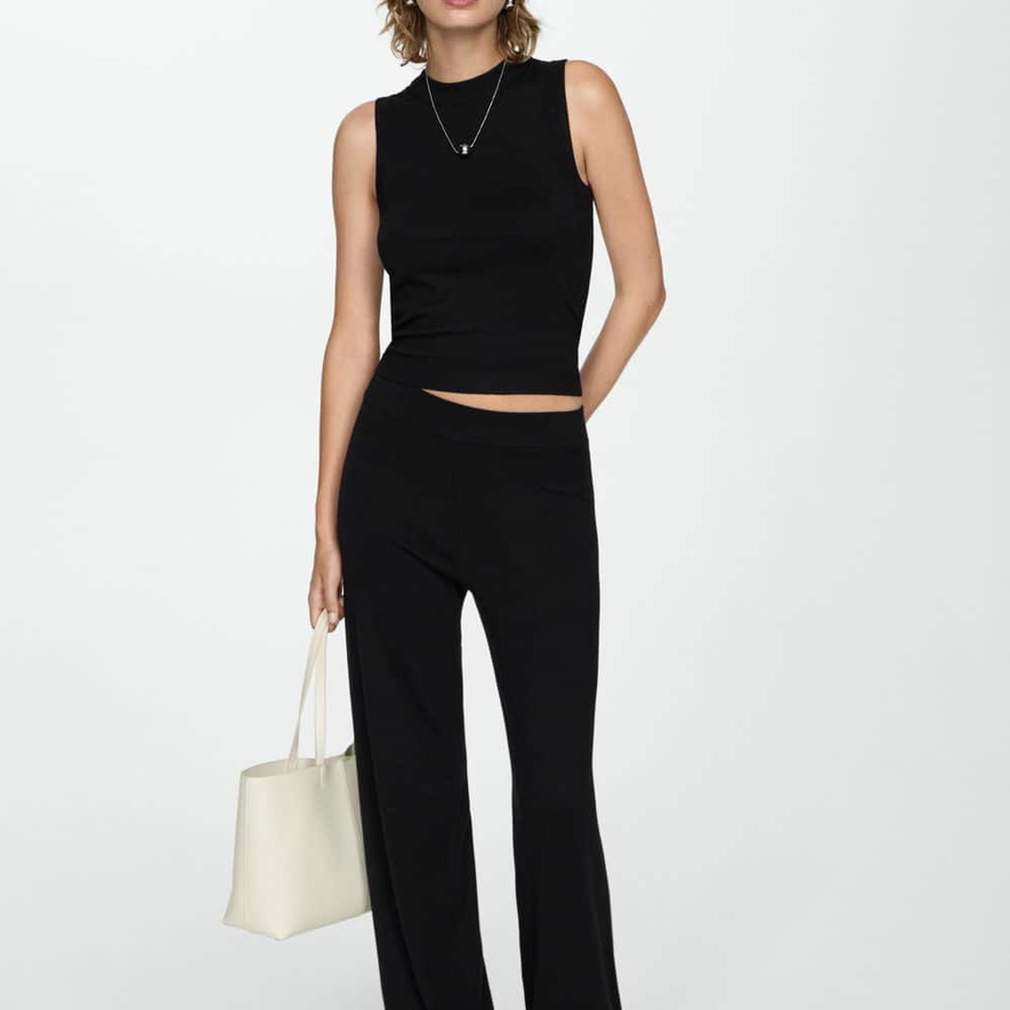 Mango Kadın Askılı Örgü Bluz Siyah