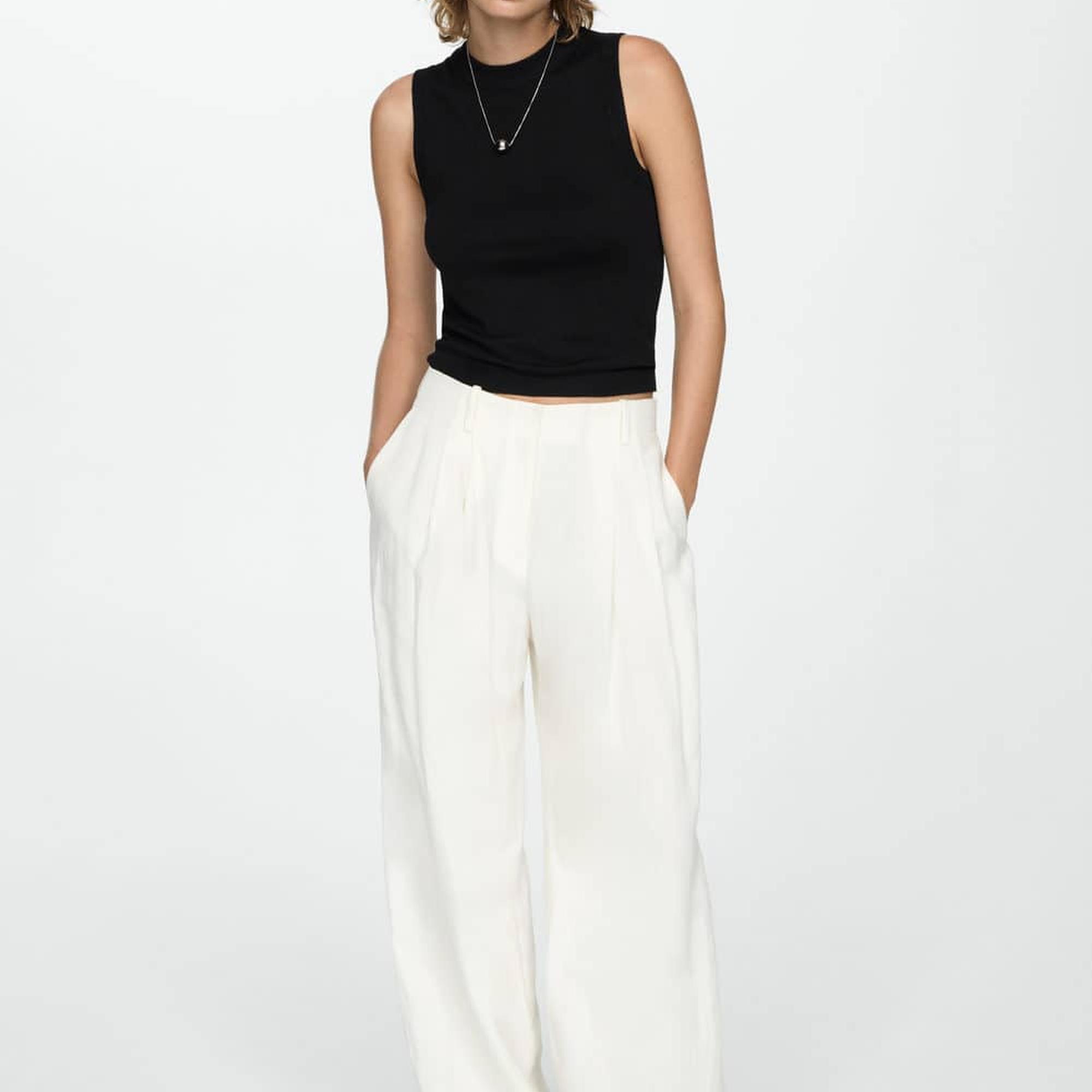 Mango Kadın Askılı Örgü Bluz Siyah