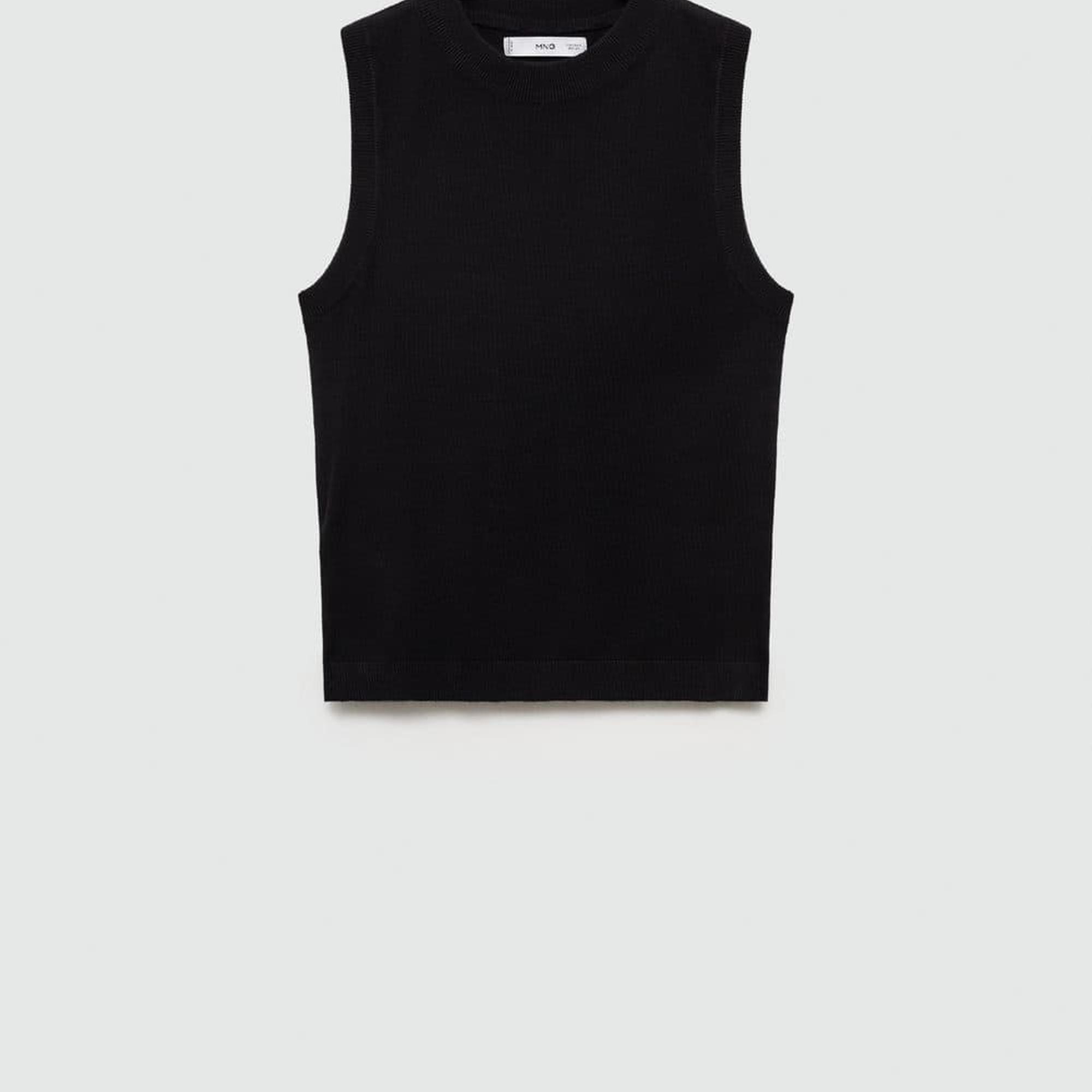 Mango Kadın Askılı Örgü Bluz Siyah