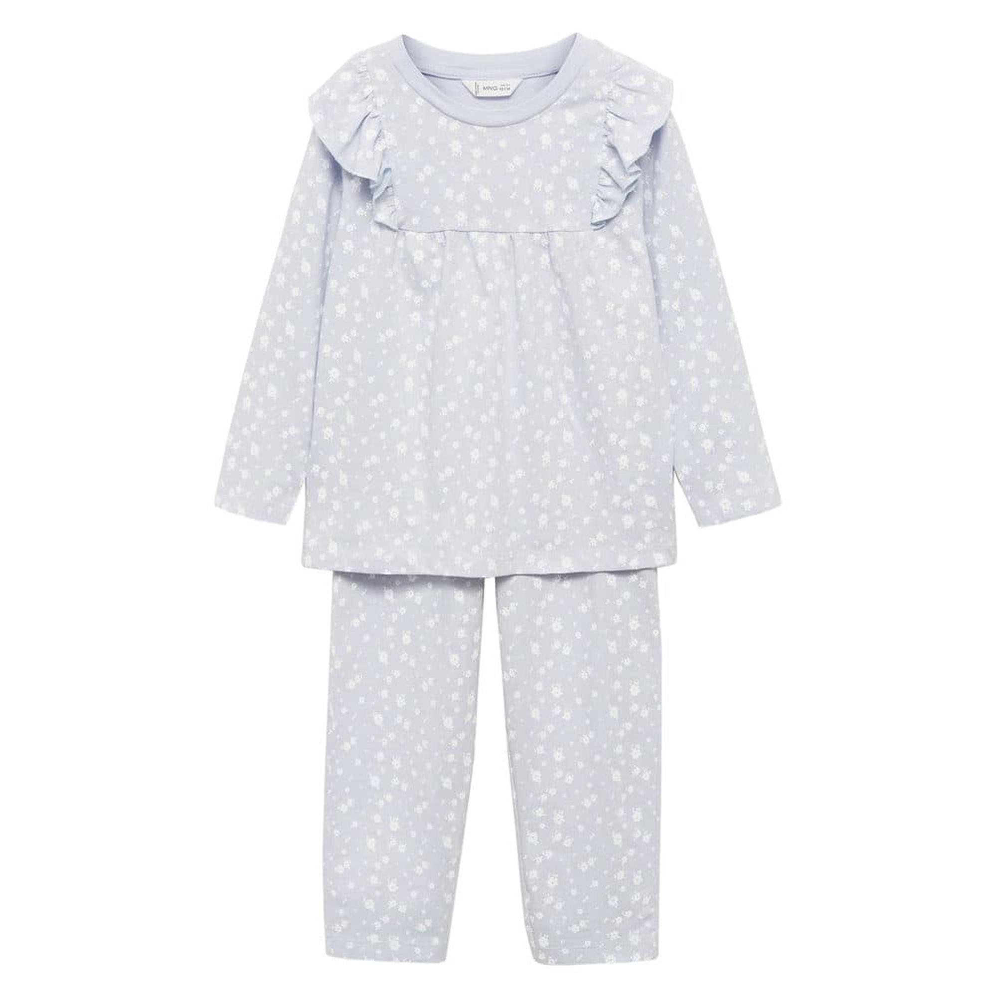 Mango Çocuk Desenli Uzun Pijama Gök Mavisi