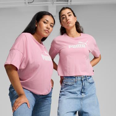  Puma Essentials Kadın Pembe Crop Günlük T-Shirt