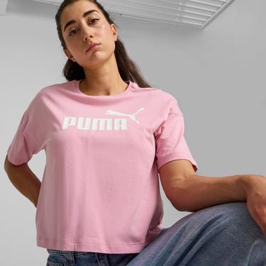  Puma Essentials Kadın Pembe Crop Günlük T-Shirt