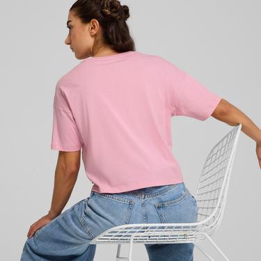  Puma Essentials Kadın Pembe Crop Günlük T-Shirt