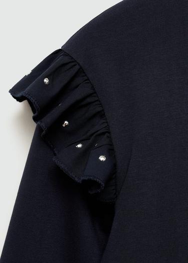  Mango Çocuk Volanlı Zımbalı Tişört Lacivert