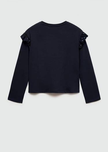 Mango Çocuk Volanlı Zımbalı Tişört Lacivert