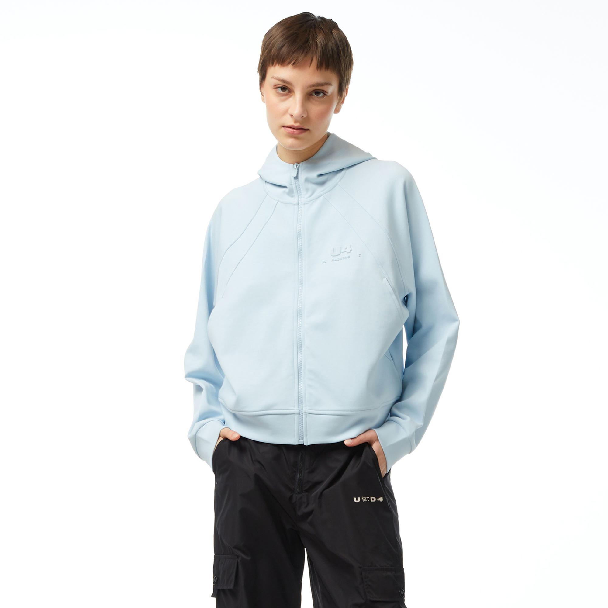 UNITED4 W Skuba Zip Kadın Mavi Hoodie