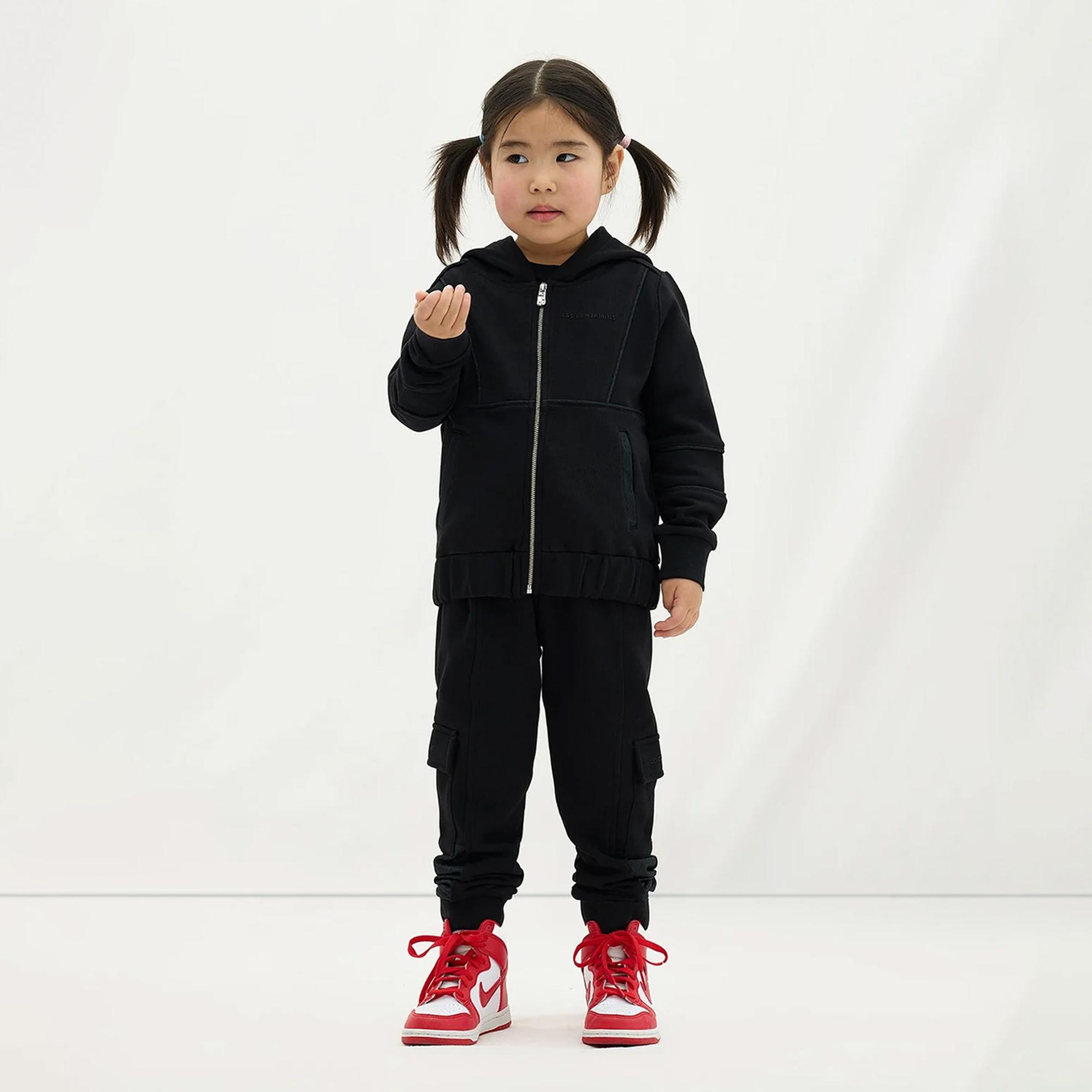 Les Benjamins Zip 401 Çocuk Siyah Hoodie