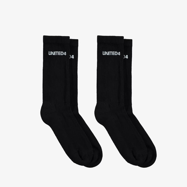  UNITED4 Unisex Siyah 2'li Çorap