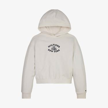 Tommy Hilfiger Monotype Flock Çocuk Beyaz Sweatshirt