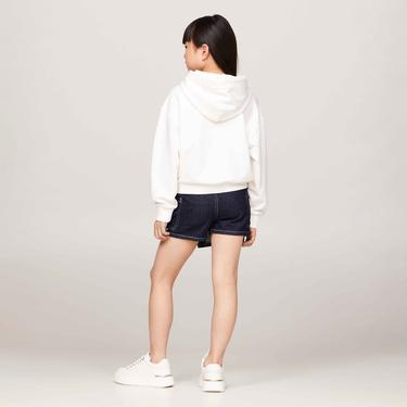  Tommy Hilfiger Monotype Flock Çocuk Beyaz Sweatshirt