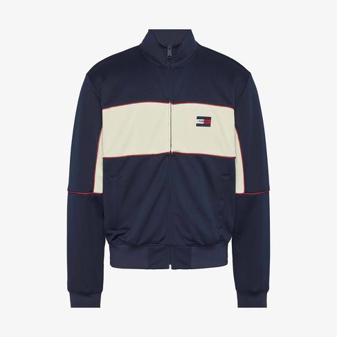  Tommy Jeans Colourblock Erkek Mavi Sweatshirt
