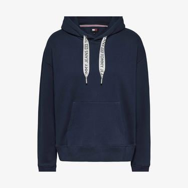  Tommy Jeans Logo Drawcord Kadın Mavi Sweatshirt