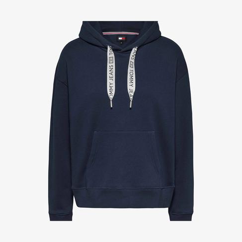  Tommy Jeans Logo Drawcord Kadın Mavi Sweatshirt