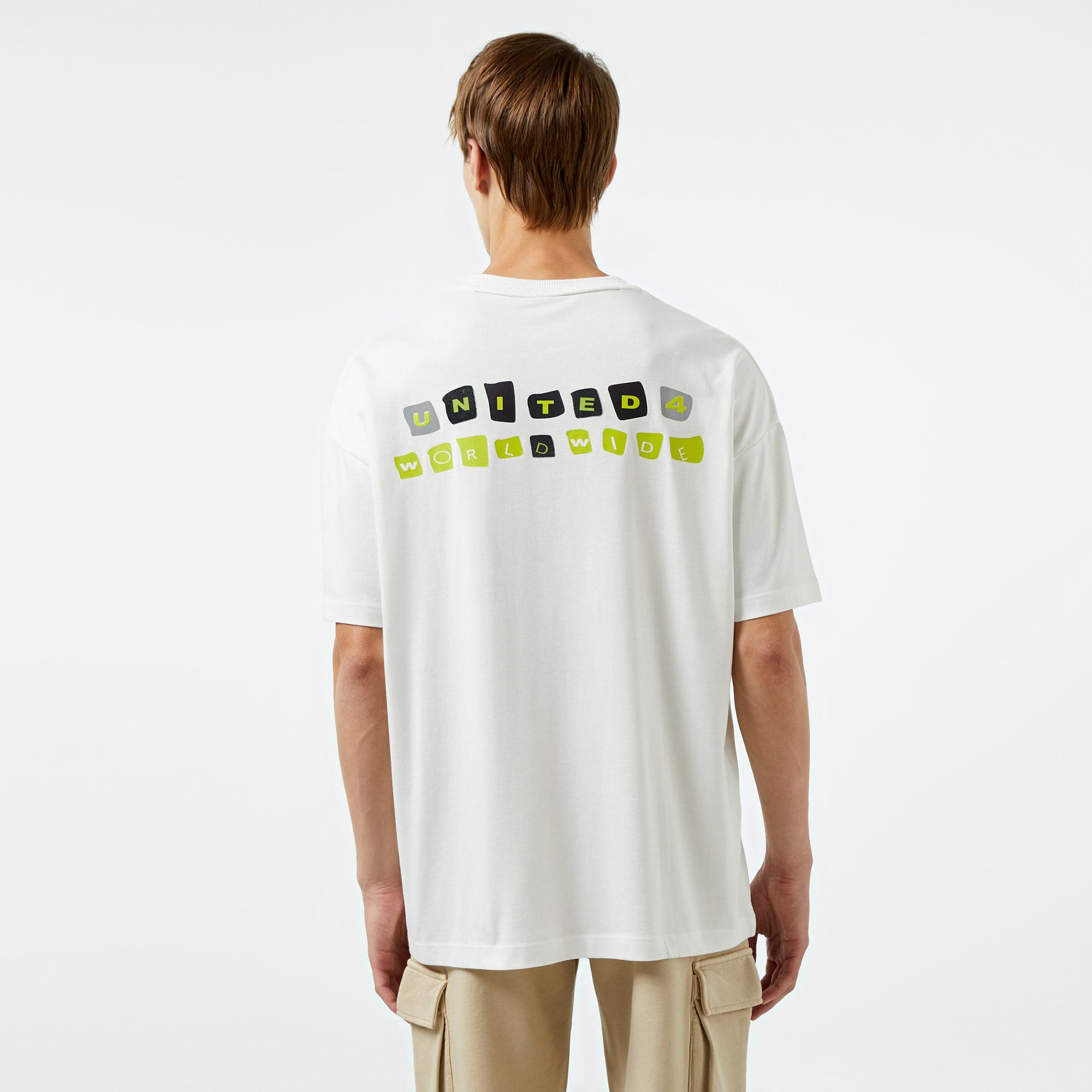 UNITED4 Erkek Beyaz T-Shirt