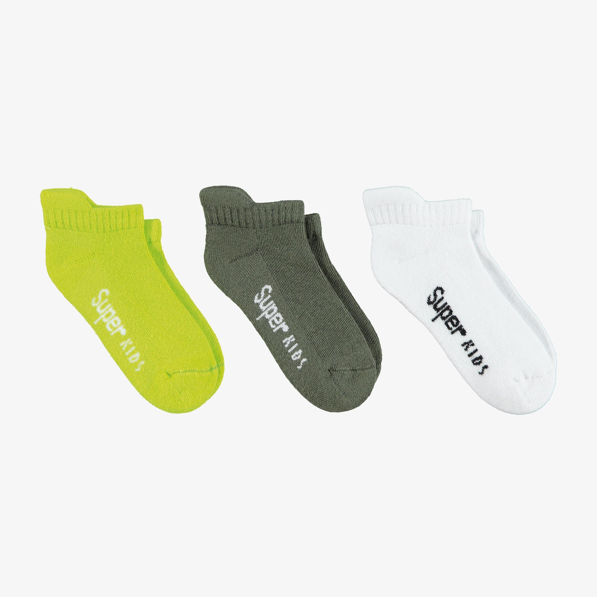 UNITED4 Long-Medium Çocuk Beyaz/Yeşil 3'lü Çorap