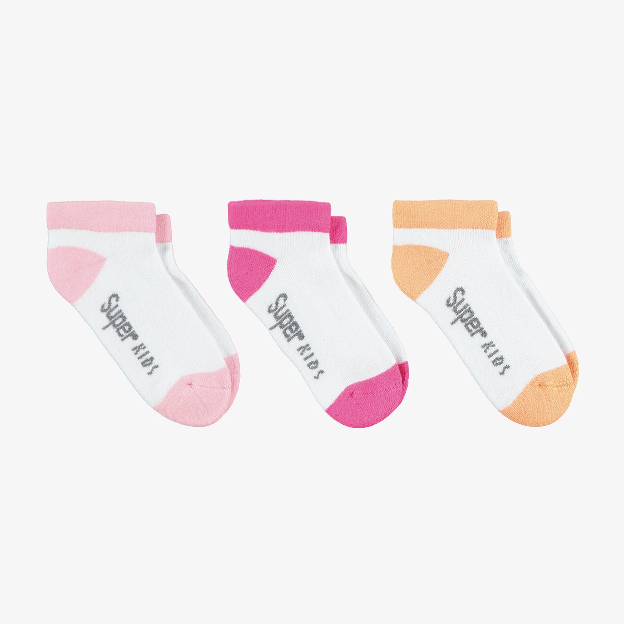 UNITED4 Classic Çocuk 3'lü Beyaz Çorap