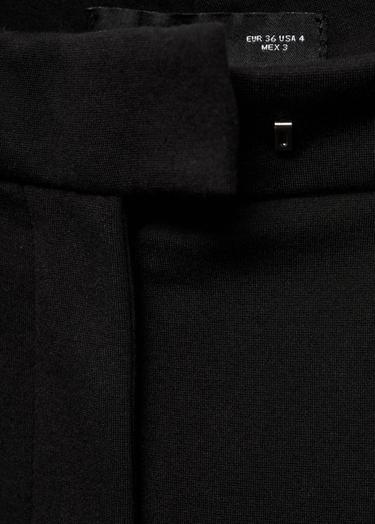  Mango Kadın Roma Dokuma Düz Pantolon Siyah