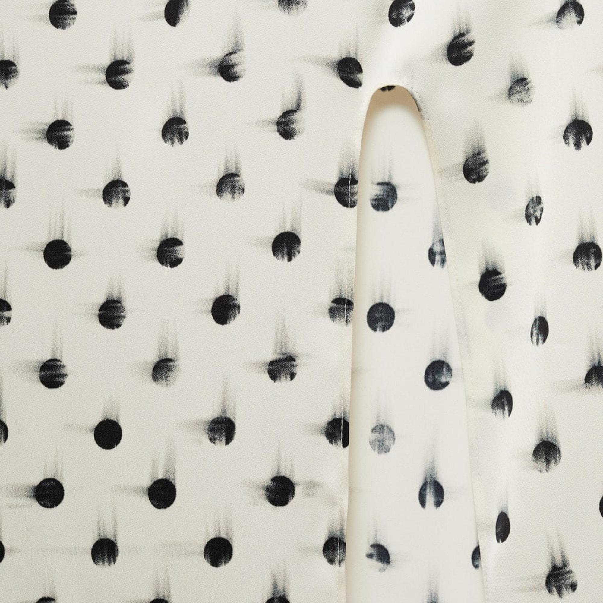 Mango Kadın Desenli Cut-out Detaylı Elbise Ekru