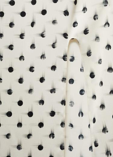  Mango Kadın Desenli Cut-out Detaylı Elbise Ekru