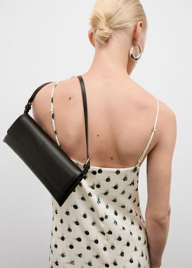  Mango Kadın Desenli Cut-out Detaylı Elbise Ekru