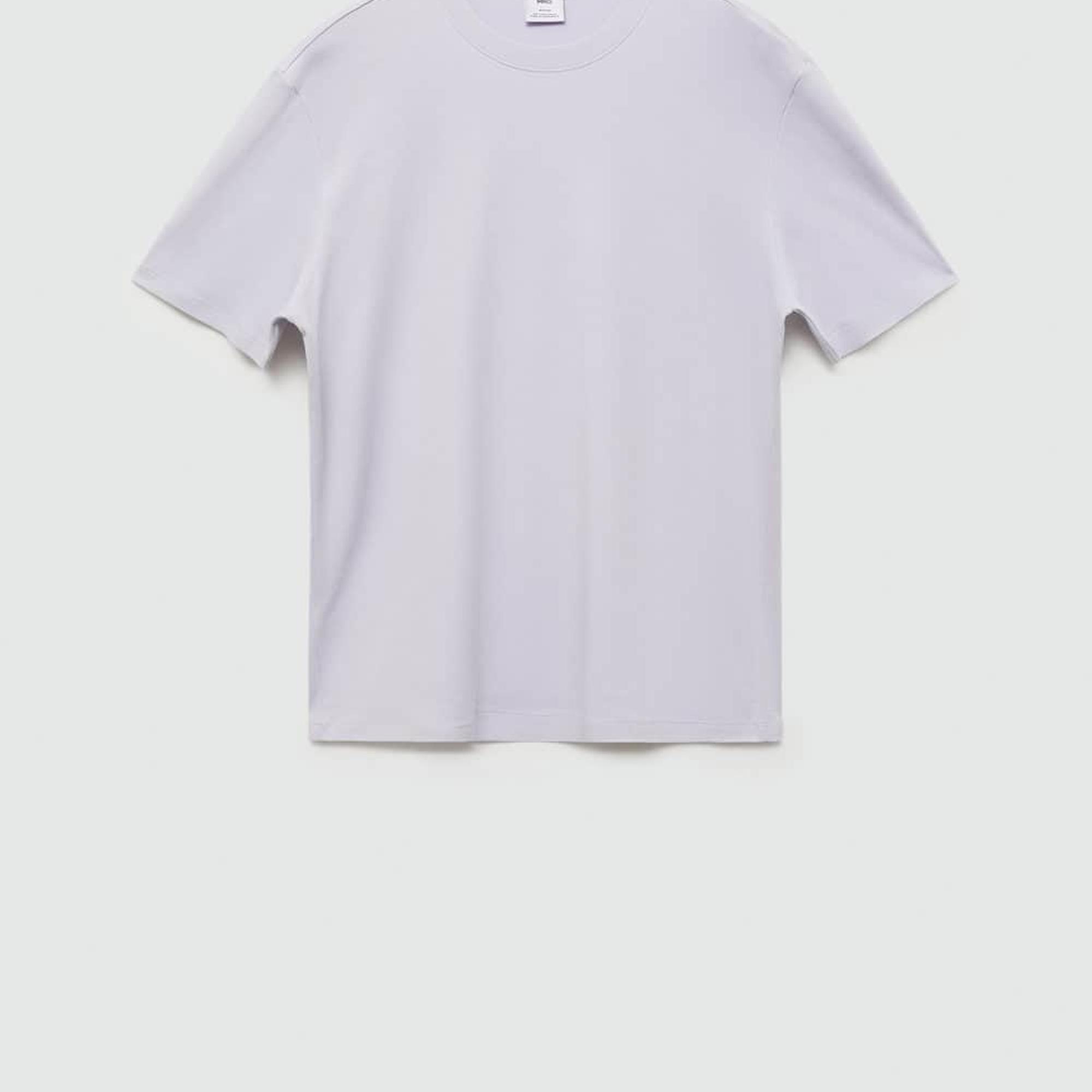 Mango Erkek Regular Fit %100 Pamuklu Tişört Lila