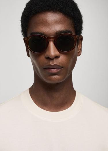  Mango Erkek Regular Fit %100 Pamuklu Tişört Ekru