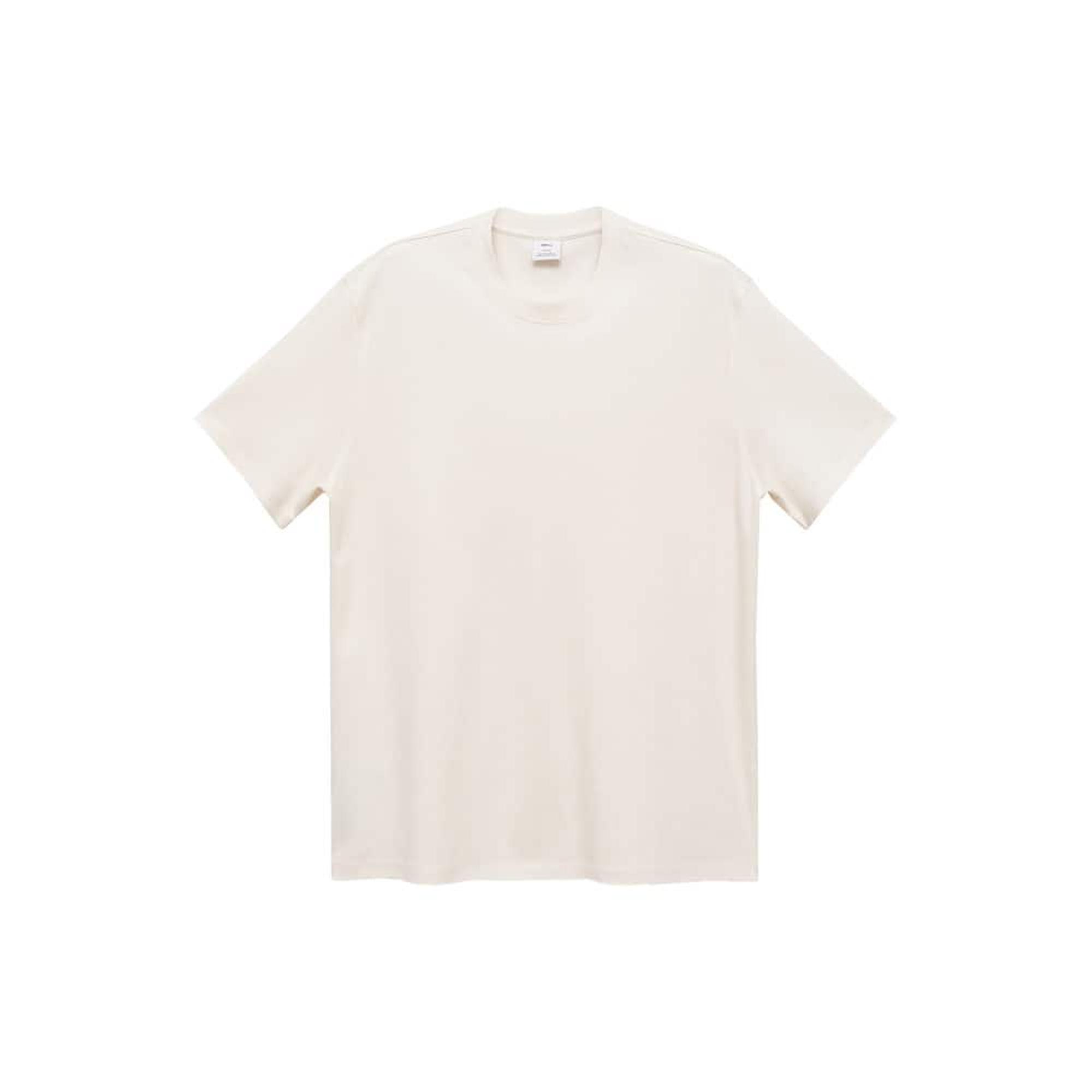 Mango Erkek Regular Fit %100 Pamuklu Tişört Ekru