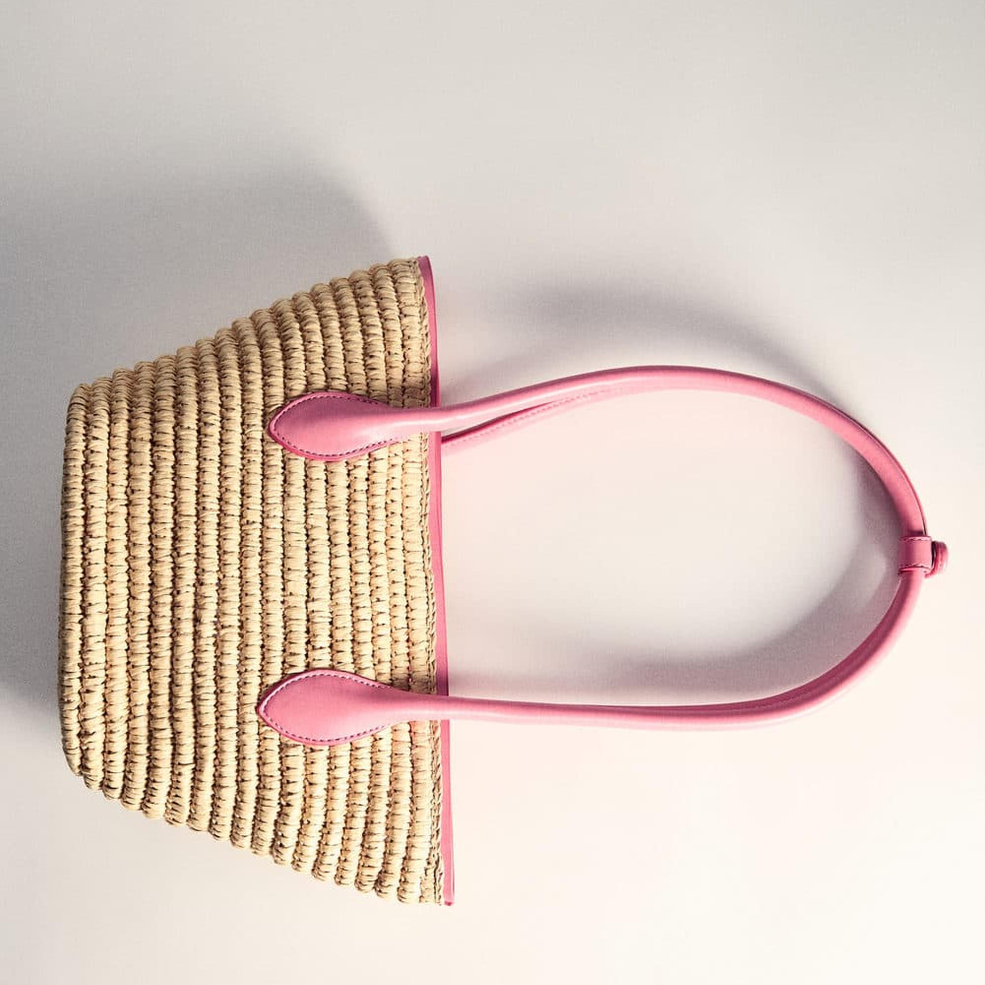 Mango Kadın Doğal Lifli Sepet Çanta Şeker Pembe