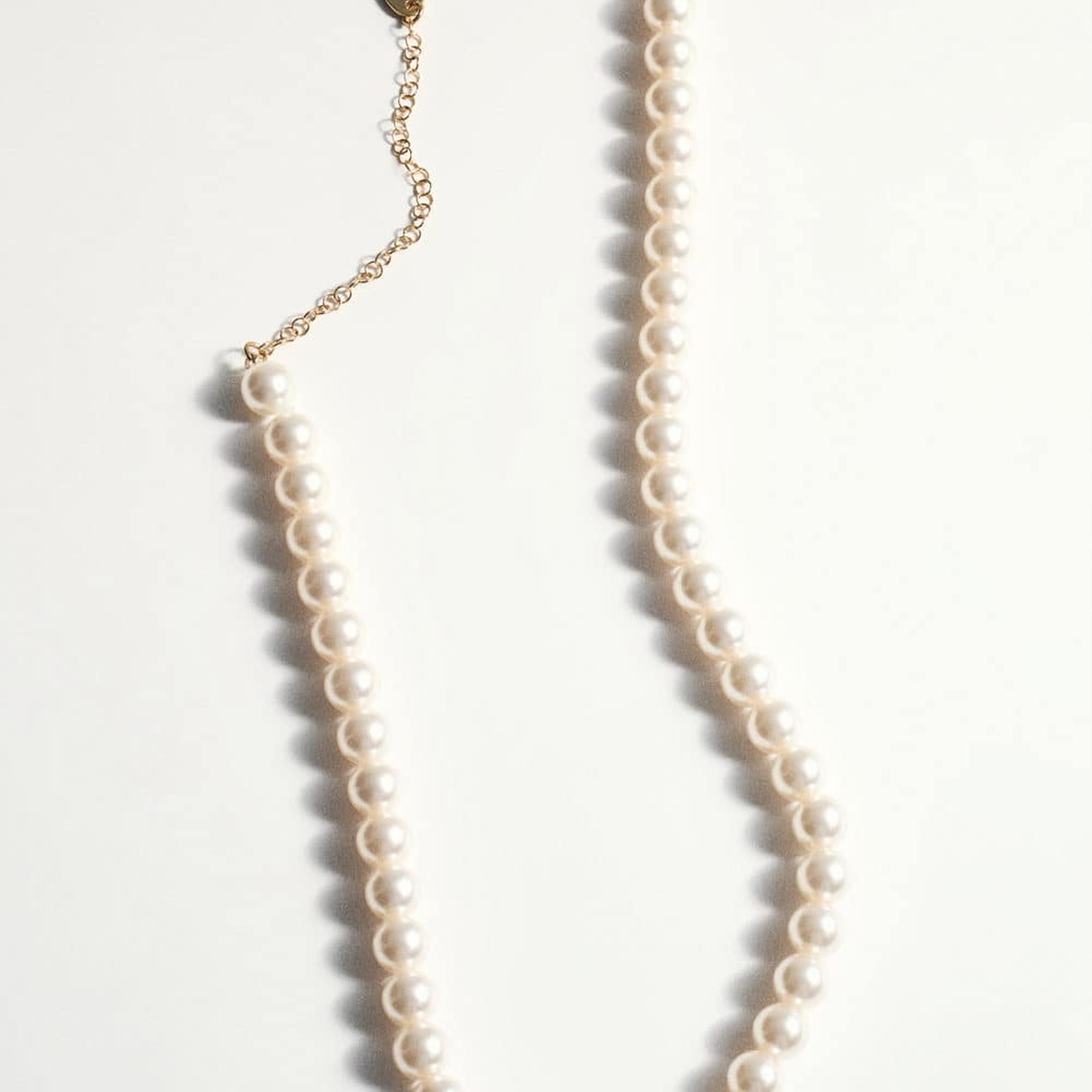 Mango Kadın Kristal Inci Kolye Beyaz