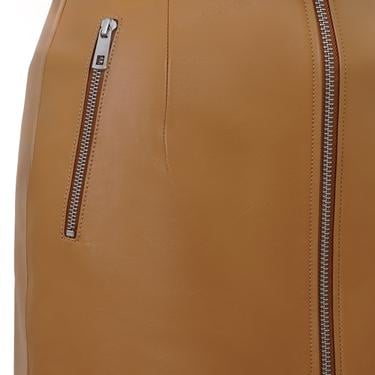  Abrienne Sarı Kadın Deri Etek