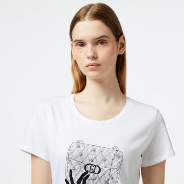  Liu Jo Kadın Bej T-Shirt