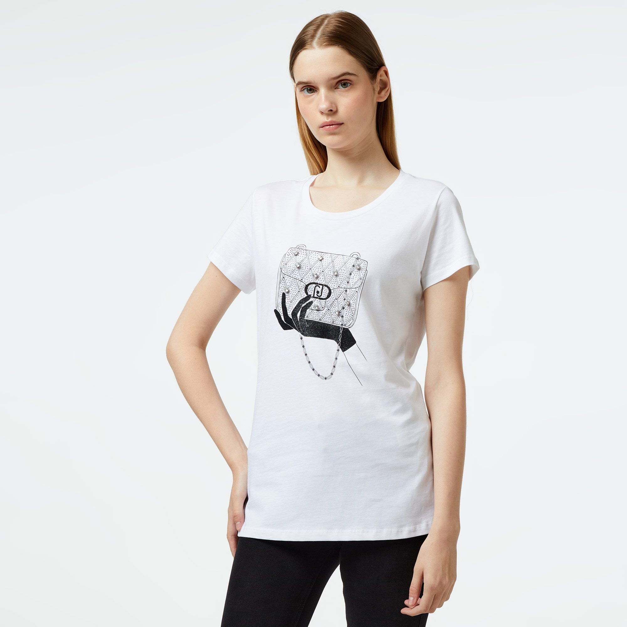  Liu Jo Kadın Bej T-Shirt