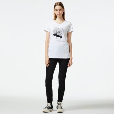  Liu Jo Kadın Bej T-Shirt