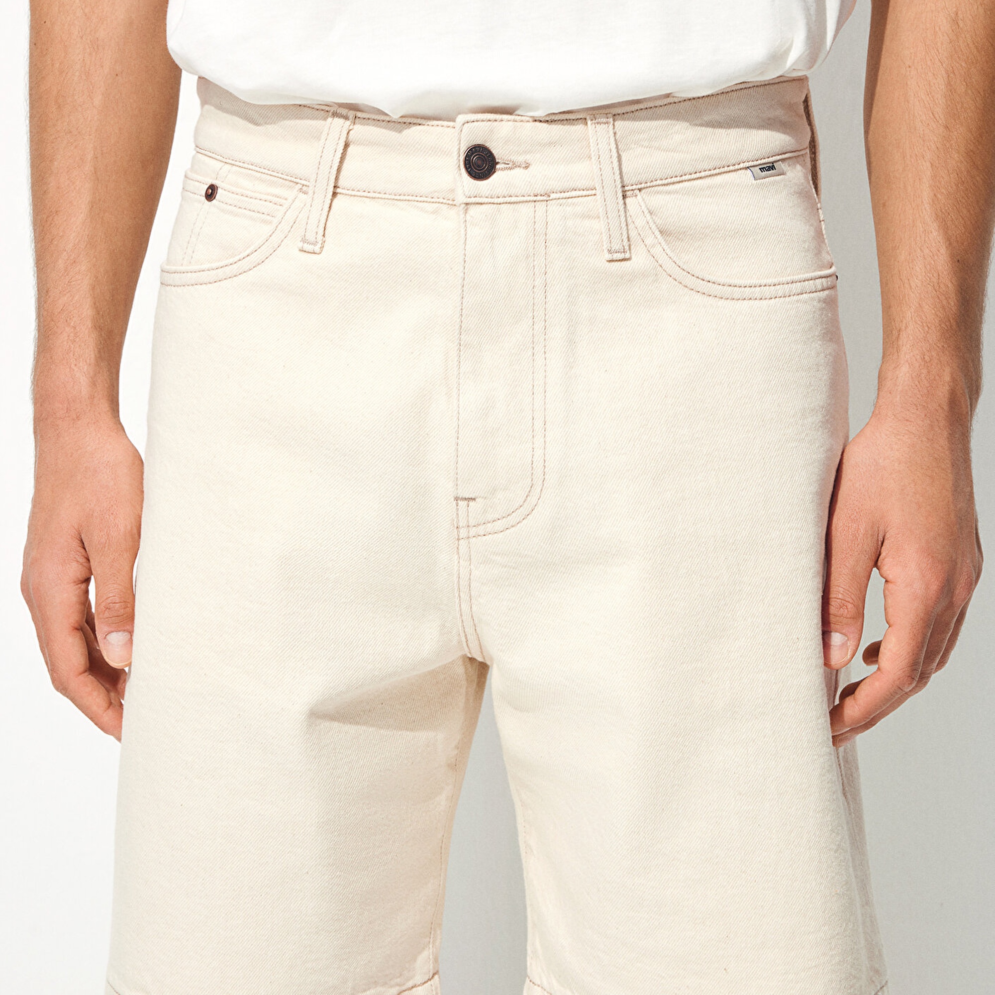 Mavi Houston Street Ekru Jean Şort 0410672-87146