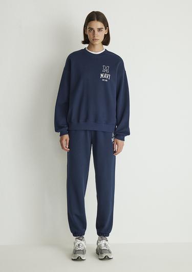 Mavi Mavi Logo Baskılı Lacivert Sweatshirt 1S10148-70488