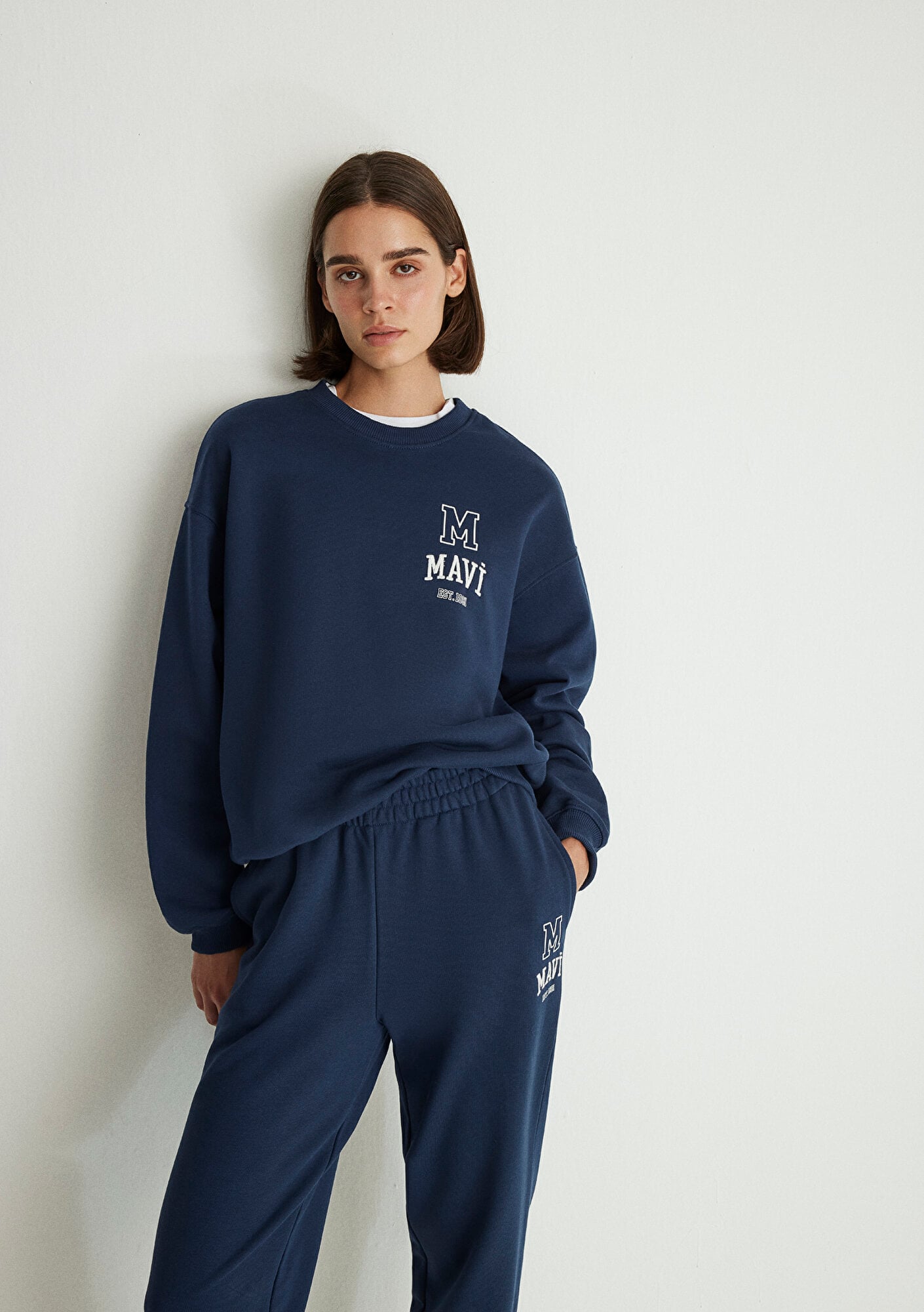  Mavi Mavi Logo Baskılı Lacivert Sweatshirt 1S10148-70488