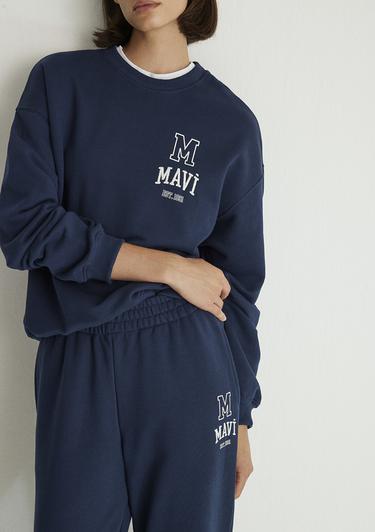  Mavi Mavi Logo Baskılı Lacivert Sweatshirt 1S10148-70488