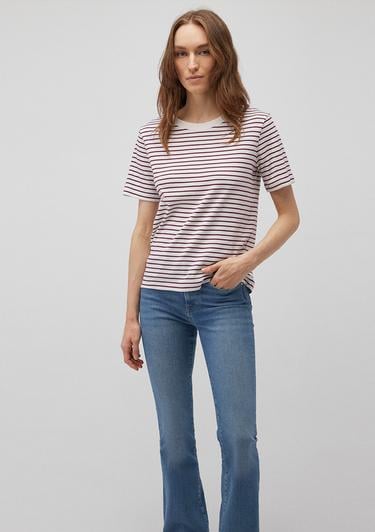  Mavi Bordo Çizgili Basic Tişört Regular Fit / Normal Kesim 1611653-88108