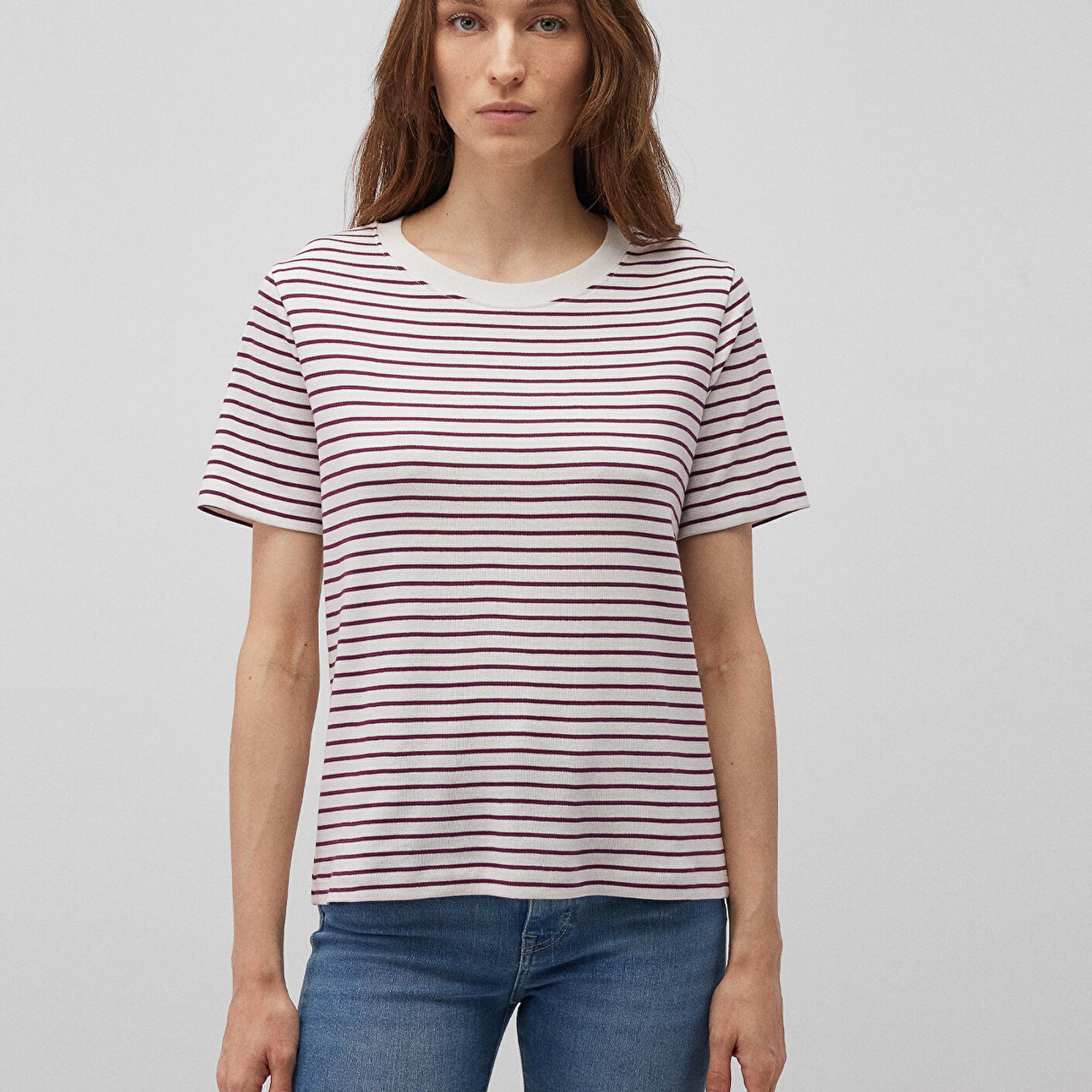 Mavi Bordo Çizgili Basic Tişört Regular Fit / Normal Kesim 1611653-88108