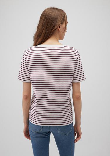  Mavi Bordo Çizgili Basic Tişört Regular Fit / Normal Kesim 1611653-88108