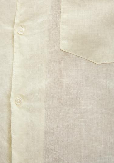  Mavi Sarı Keten Gömlek Regular Fit / Normal Kesim 0210830-70062