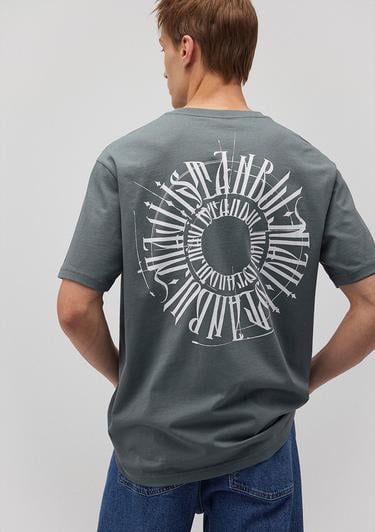  Mavi Sırt Baskılı İstanbul Tişört Loose Fit / Bol Rahat Kesim 0612449-71577