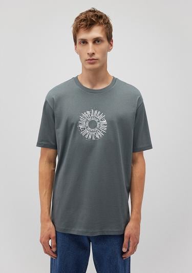  Mavi Sırt Baskılı İstanbul Tişört Loose Fit / Bol Rahat Kesim 0612449-71577