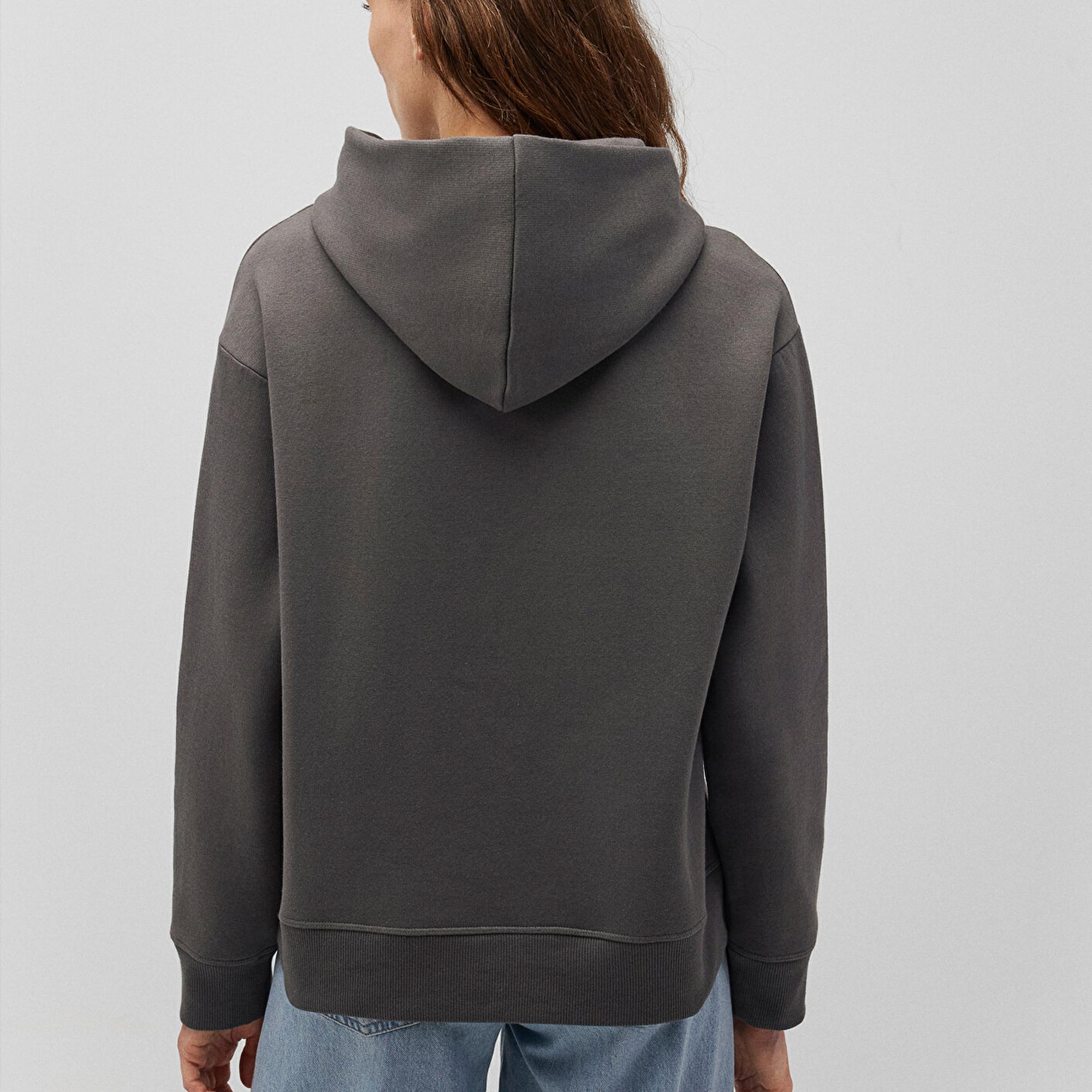 Mavi Kapüşonlu Gri Sweatshirt 1S10191-86560