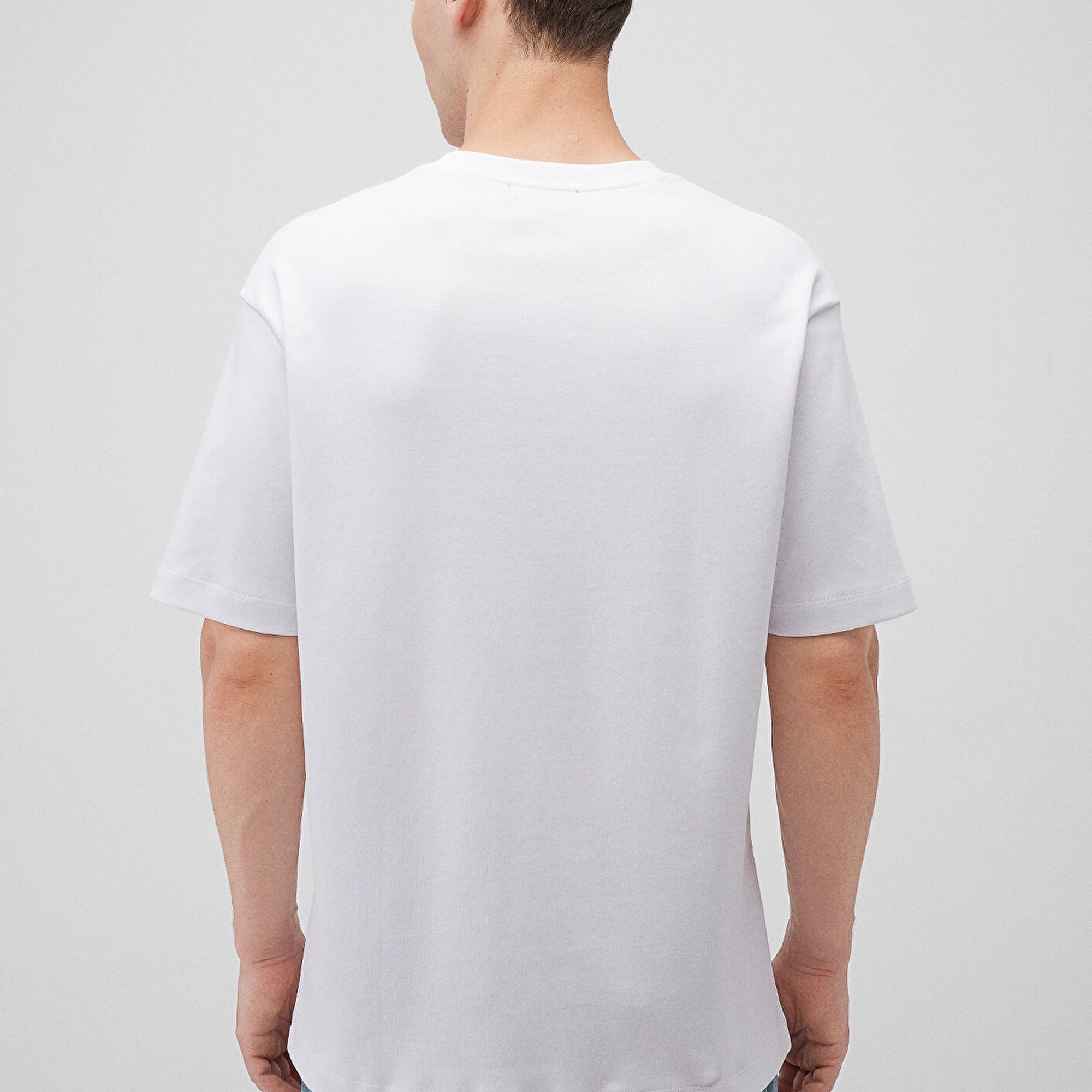 Mavi Beyaz Basic Tişört Loose Fit / Bol Rahat Kesim 0612268-620