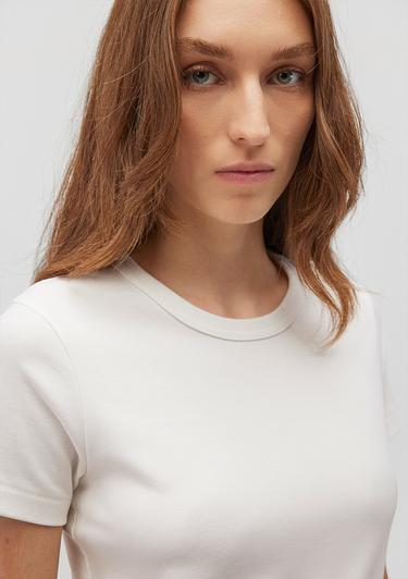  Mavi Bisiklet Yaka Beyaz Basic Tişört Slim Fit / Dar Kesim 1612707-70057