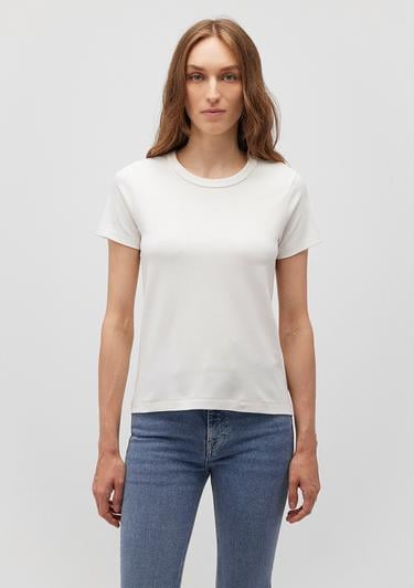  Mavi Bisiklet Yaka Beyaz Basic Tişört Slim Fit / Dar Kesim 1612707-70057