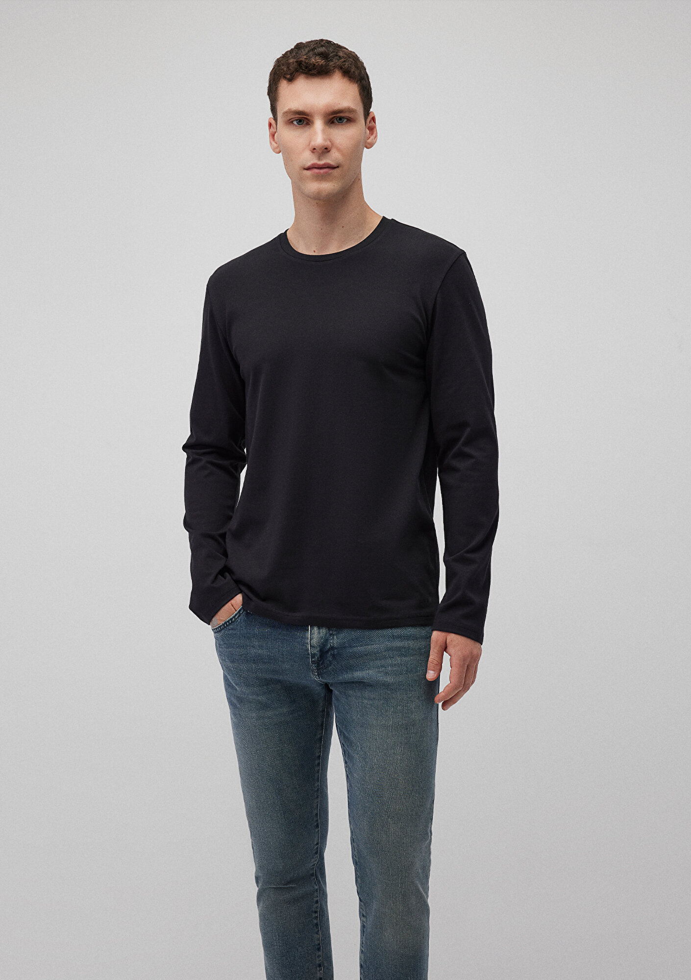  Mavi 2li Erkek Basic Tişört Fitted / Vücuda Oturan Kesim 0612314-620