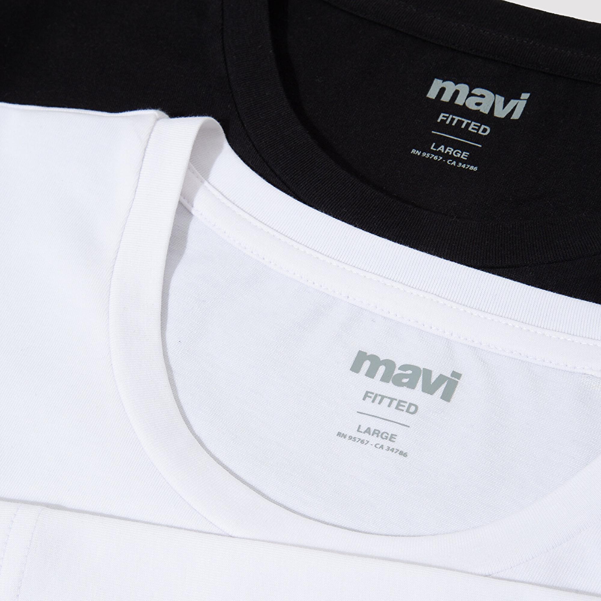 Mavi 2li Erkek Basic Tişört Fitted / Vücuda Oturan Kesim 0612314-620